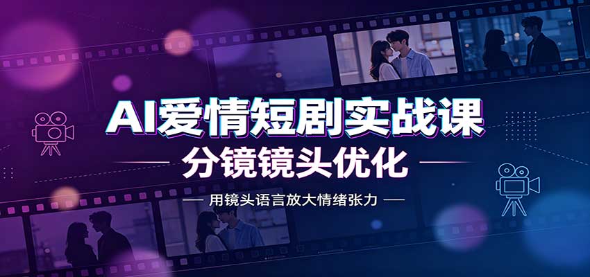 AI爱情短剧实战课：故事剧本创作，分镜镜头优化，智能体提示词