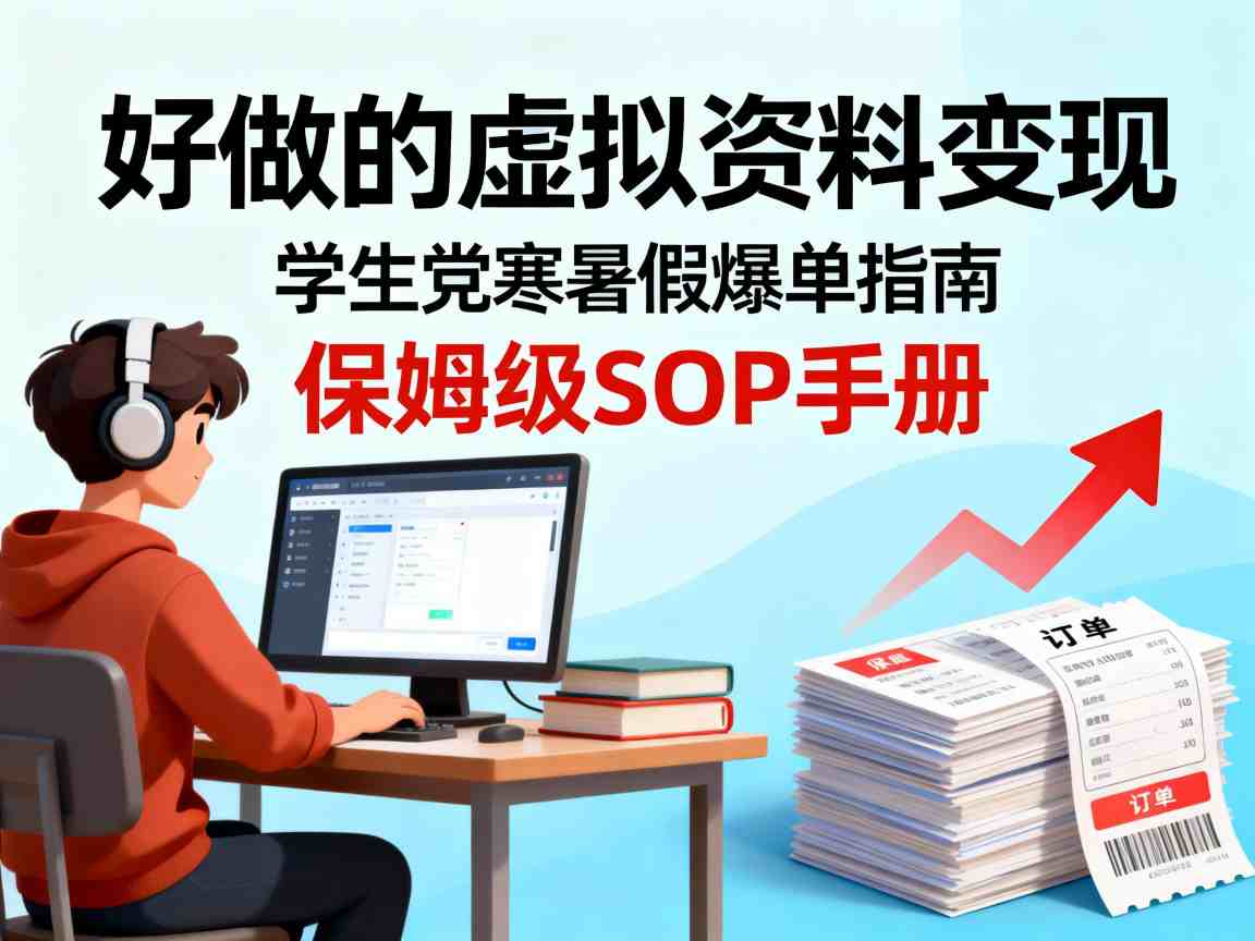 好做的虚拟资料变现，针对学生群体，寒暑假销量夸张【保姆级SOP手册】